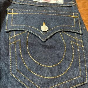 True Religion Dark Indigo Denim Pocket with Gold Button